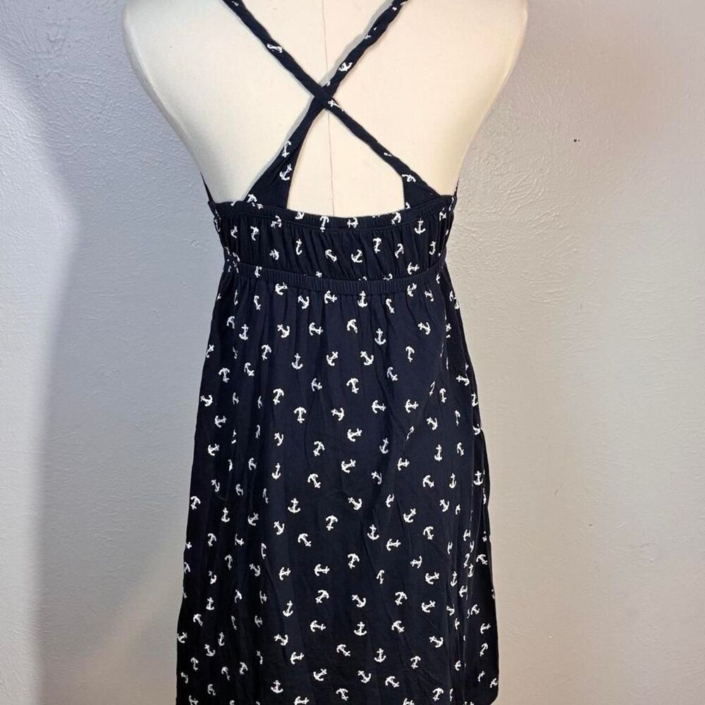Xhilaration Size Small Nautical Print Women's Navy Dress Criss Cross Back - Picture 2 of 5
